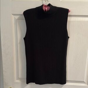 Black Sleeveless Ribbed Top